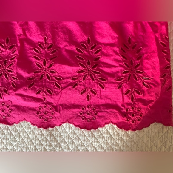 J.Crew Pink Mockneck Cotton Poplin with Embroidered Eyelet- - Picture 11 of 16